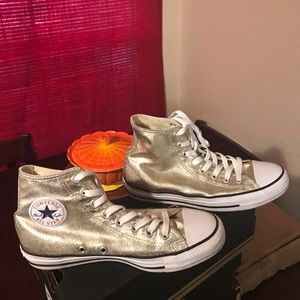 Women’s Metallic Gold Converse SZ 9
